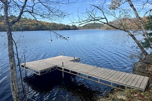 Long Pond, Maine in fall foliage colors
