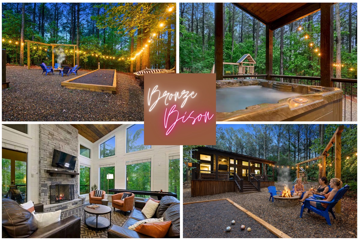 Cabin in Broken Bow Oklahoma Bronze Bison