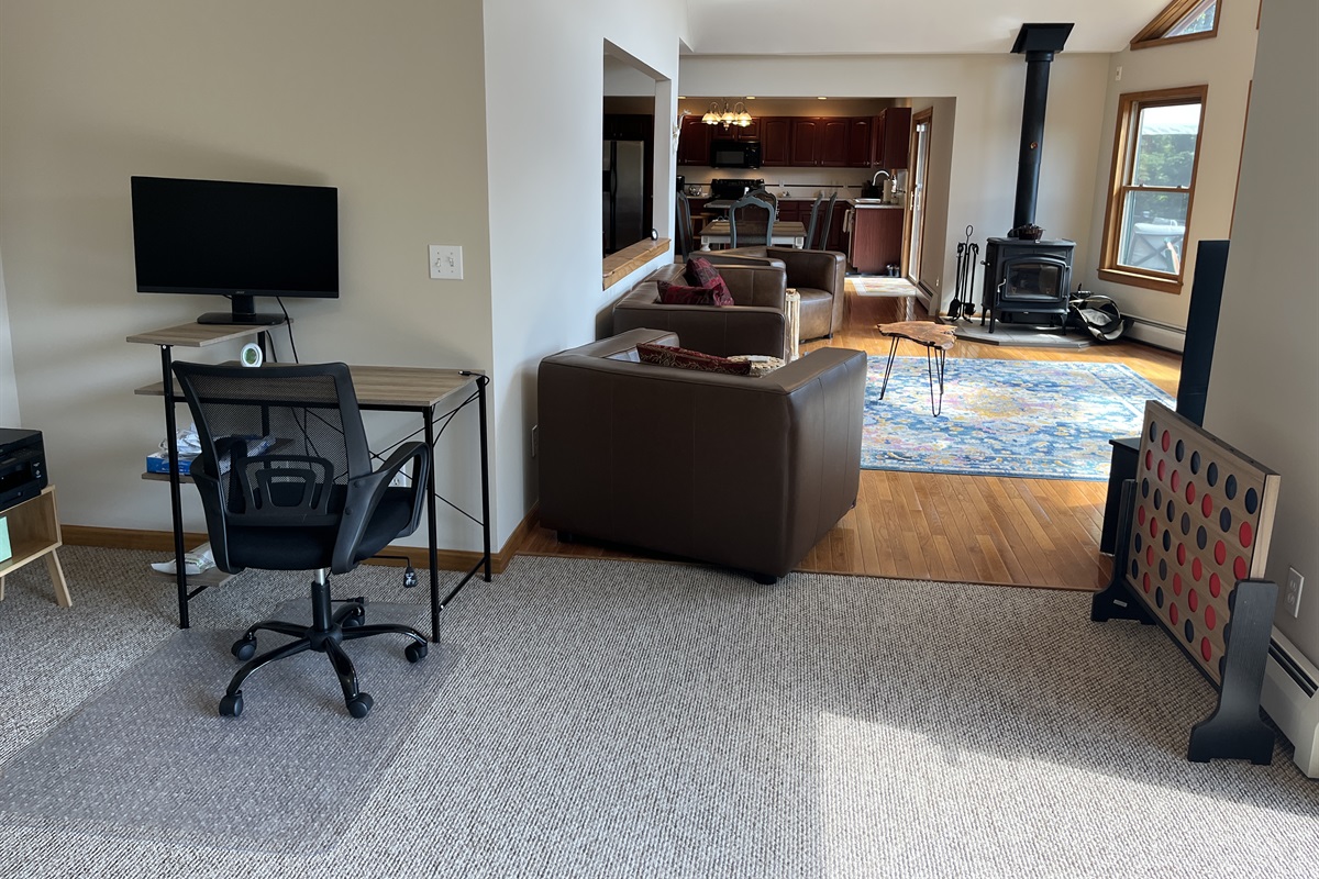 Den/office into living room