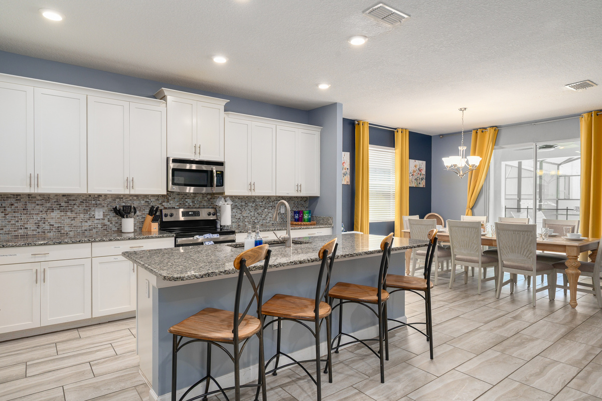 Kitchen and Dining Area at Villa Ichabod