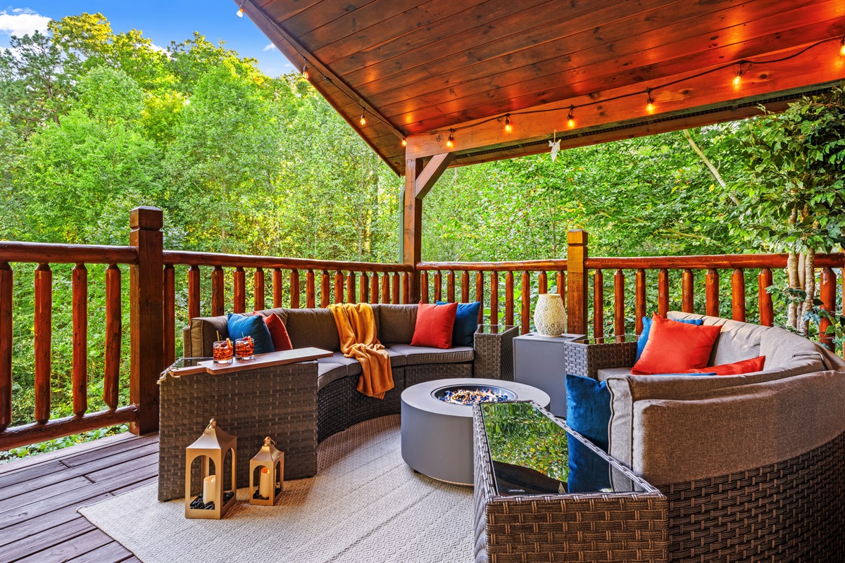 Face to face seating for intimate moments together with only a warm fire in between the two