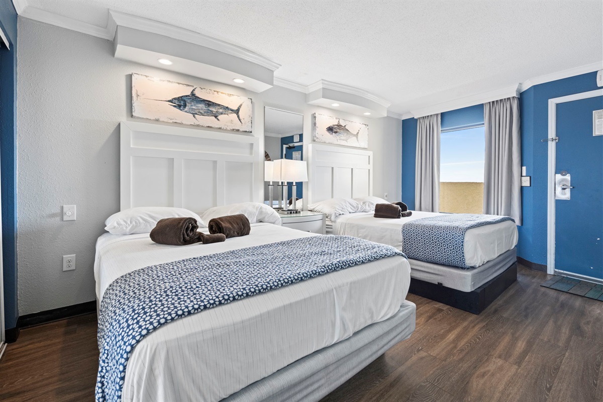 Main bedroom with two queen beds