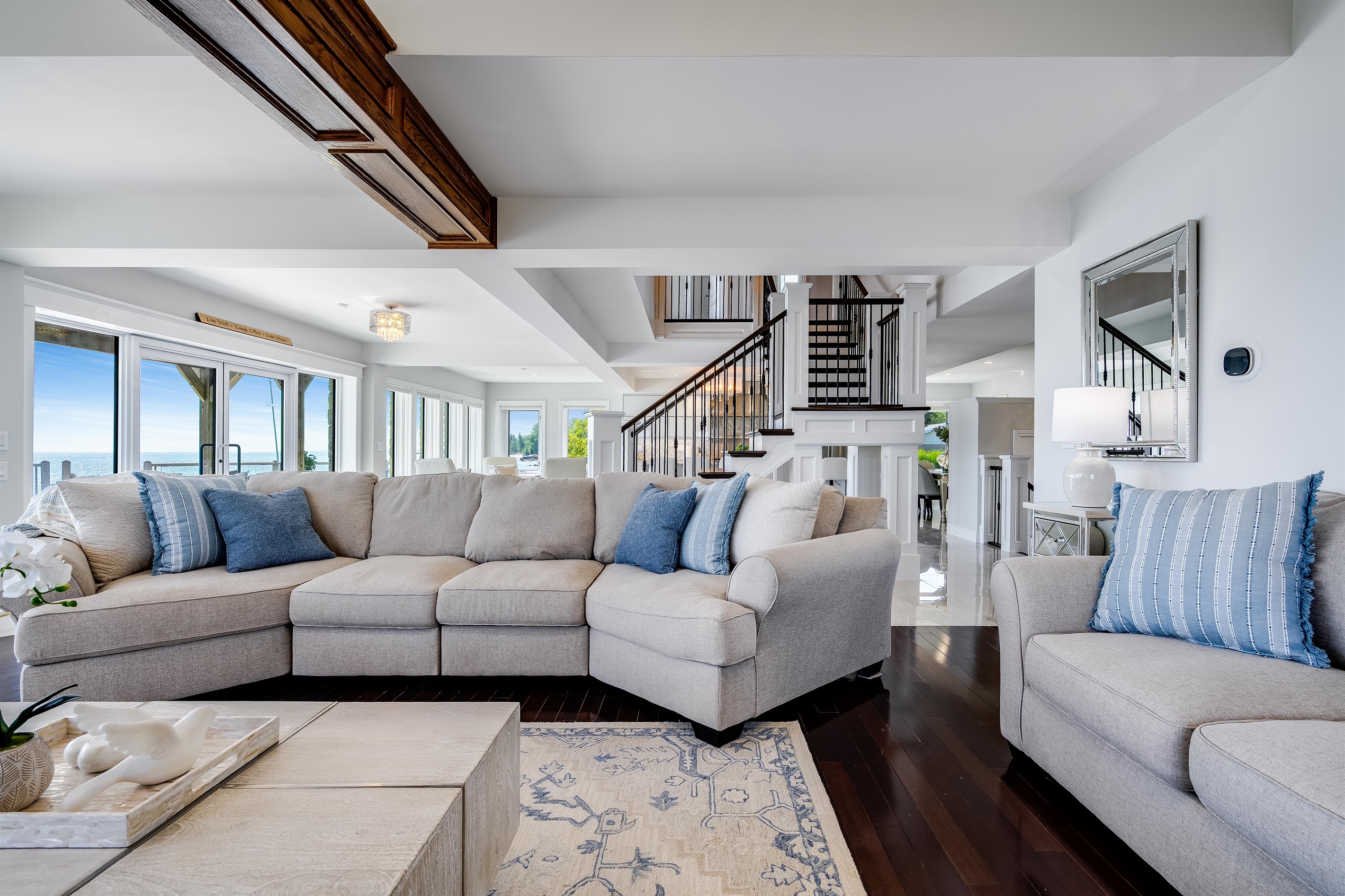 Every seat comes with an lake view.