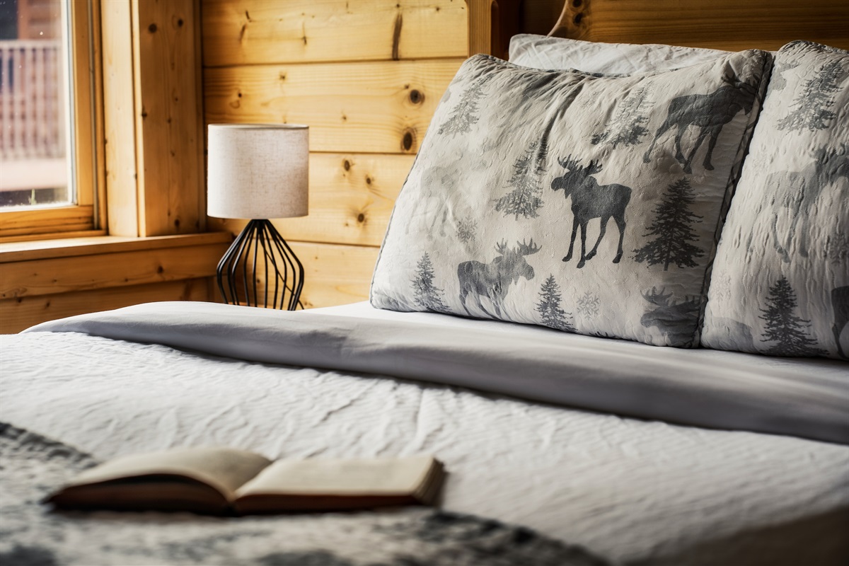 The second bedroom on the lower level also has a queen bed