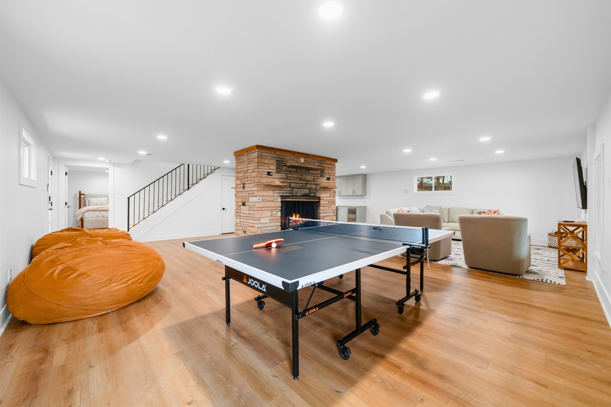 Friendly competition awaits with the indoor ping pong table, adding a fun activity for guests of all ages.