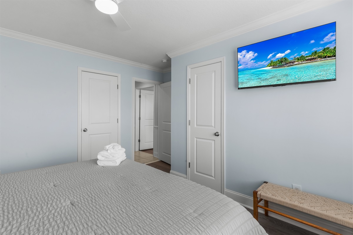 Bedroom 5 upstairs. King bed. Private bathroom with walk in shower