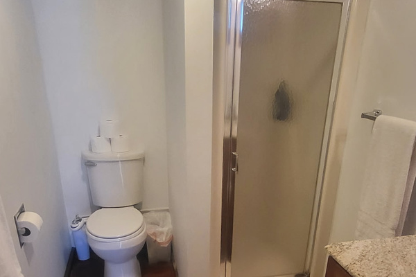 Full bathroom w shower in 2 bedroom barn apt