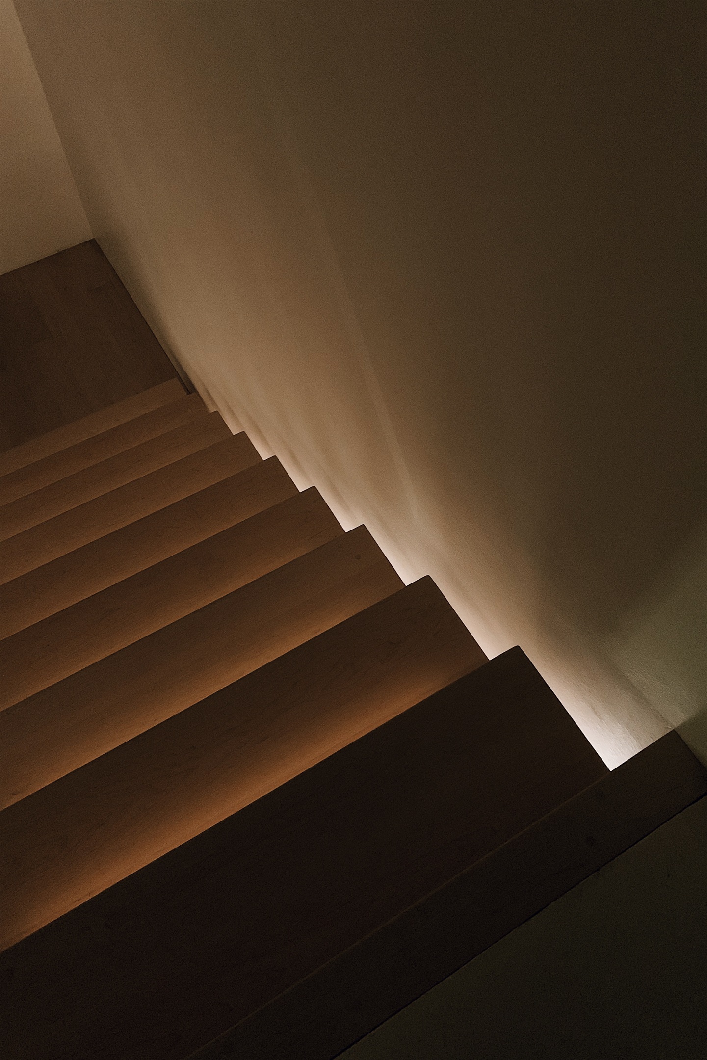 Evening stair lighting.