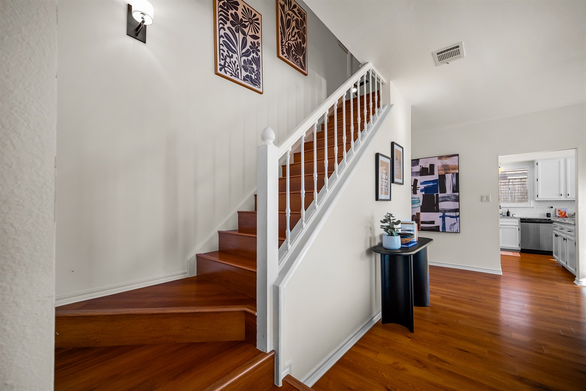 Staircase to the upper floor.