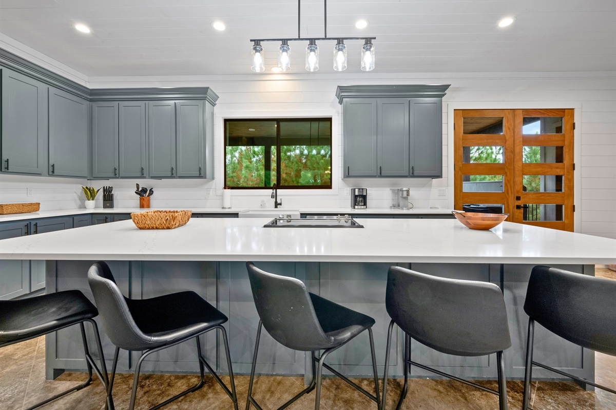Large island with seating makes this kitchen perfect for entertaining.