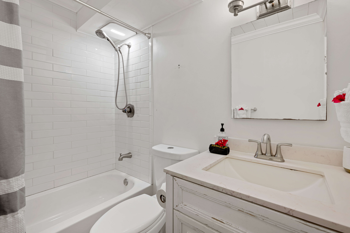 Clean and comfortable bathroom with everything you need.