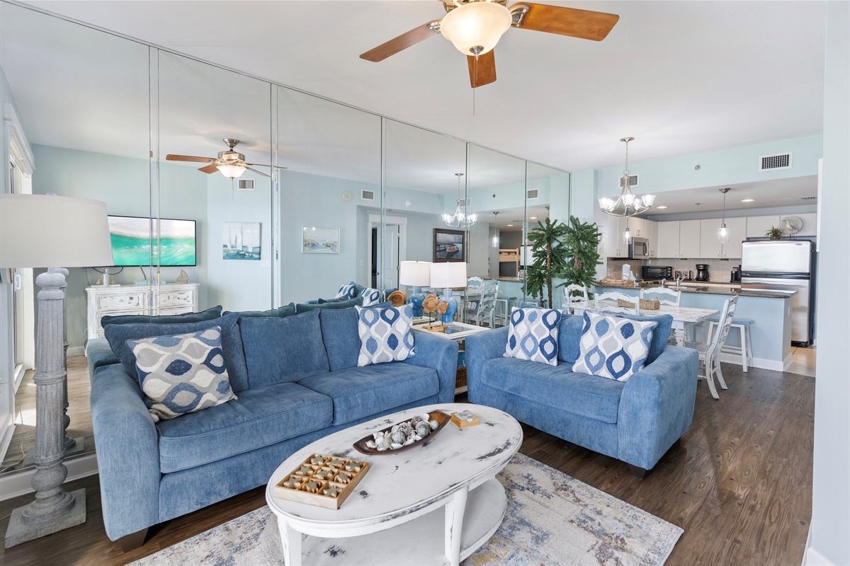 Gulf-Front Living Room