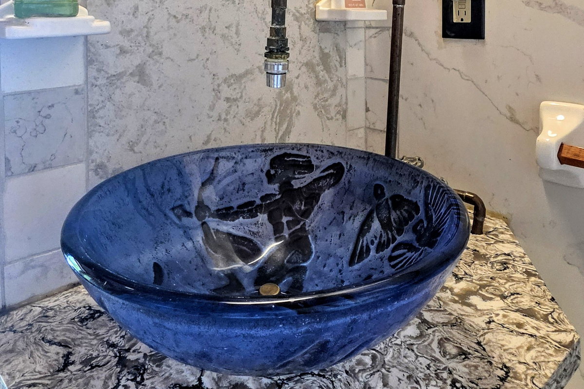 Teahouse bathroom wash basin detail