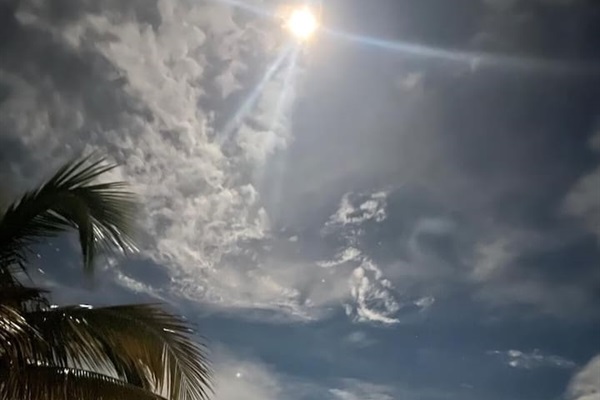 The private pier is very well lit at night.