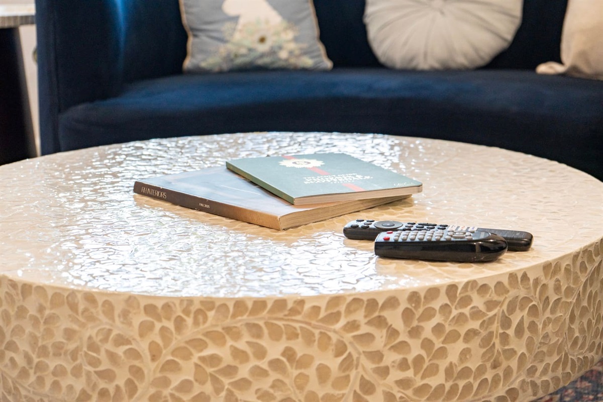 Cozy living room details with curated decor and smart TV—perfect for relaxing evenings and movie nights