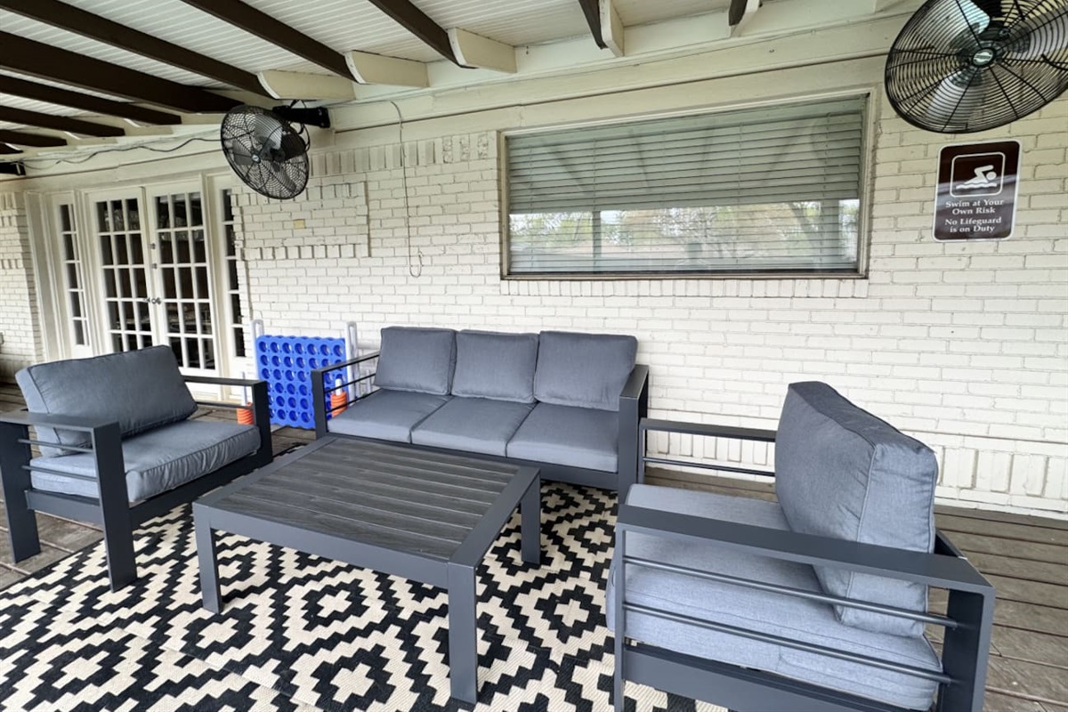 The patio conversation set was just replaced with this new set at the beginning of April!