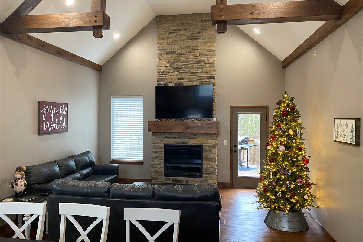 Christmas tree and holiday wall art