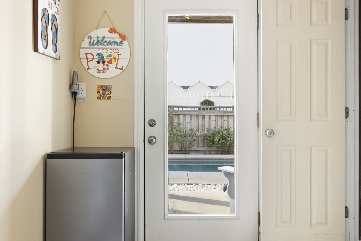 Mini-fridge at the door