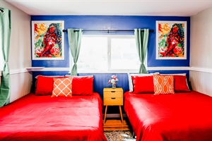 Gather your group in our spacious room, equipped with two double-sized beds