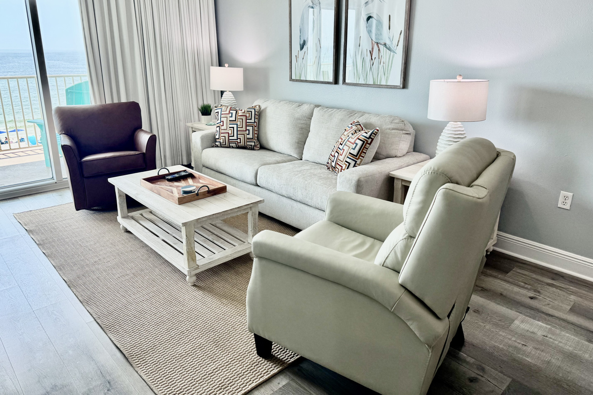 Brand new queen sofa sleeper, leather swivel chair and a leather electric recliner! So nice!