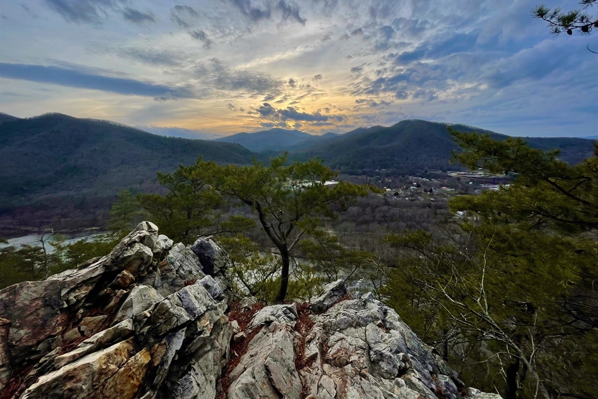 View from the pinnacle of the Lover's Leap Trail, a small section of the Appalachian Trail, that can be accessed by walking about a mile from the cottage. 