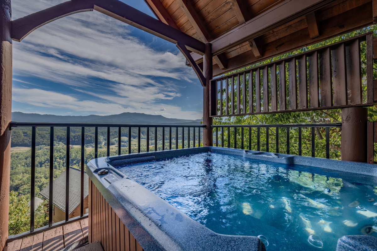 Imagine soaking in the hot tub and enjoying those views