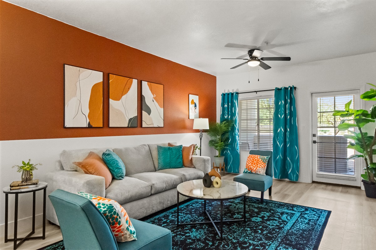 🛋️ Relax in our spacious living room designed for comfort, style, and unforgettable stays.