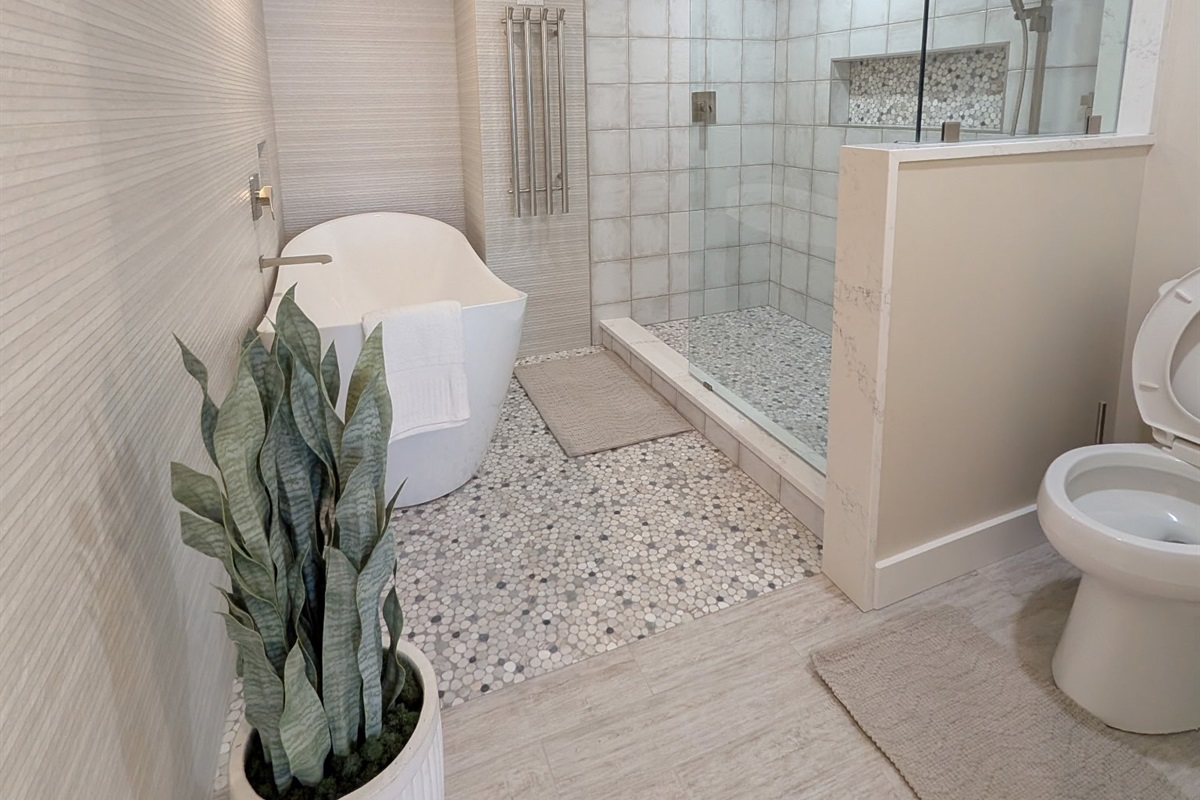 Impeccable master suite bathroom