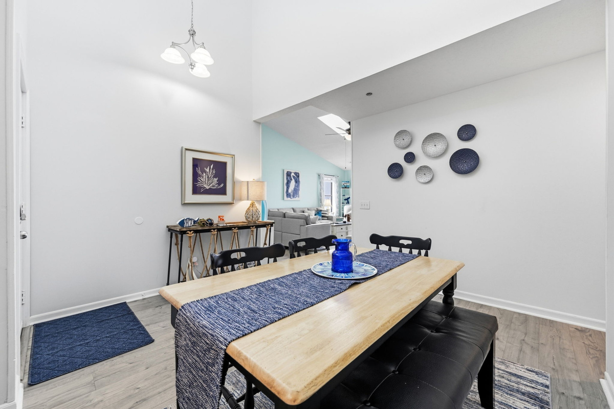 Comfortable seating for six makes family dinners and game nights easy.