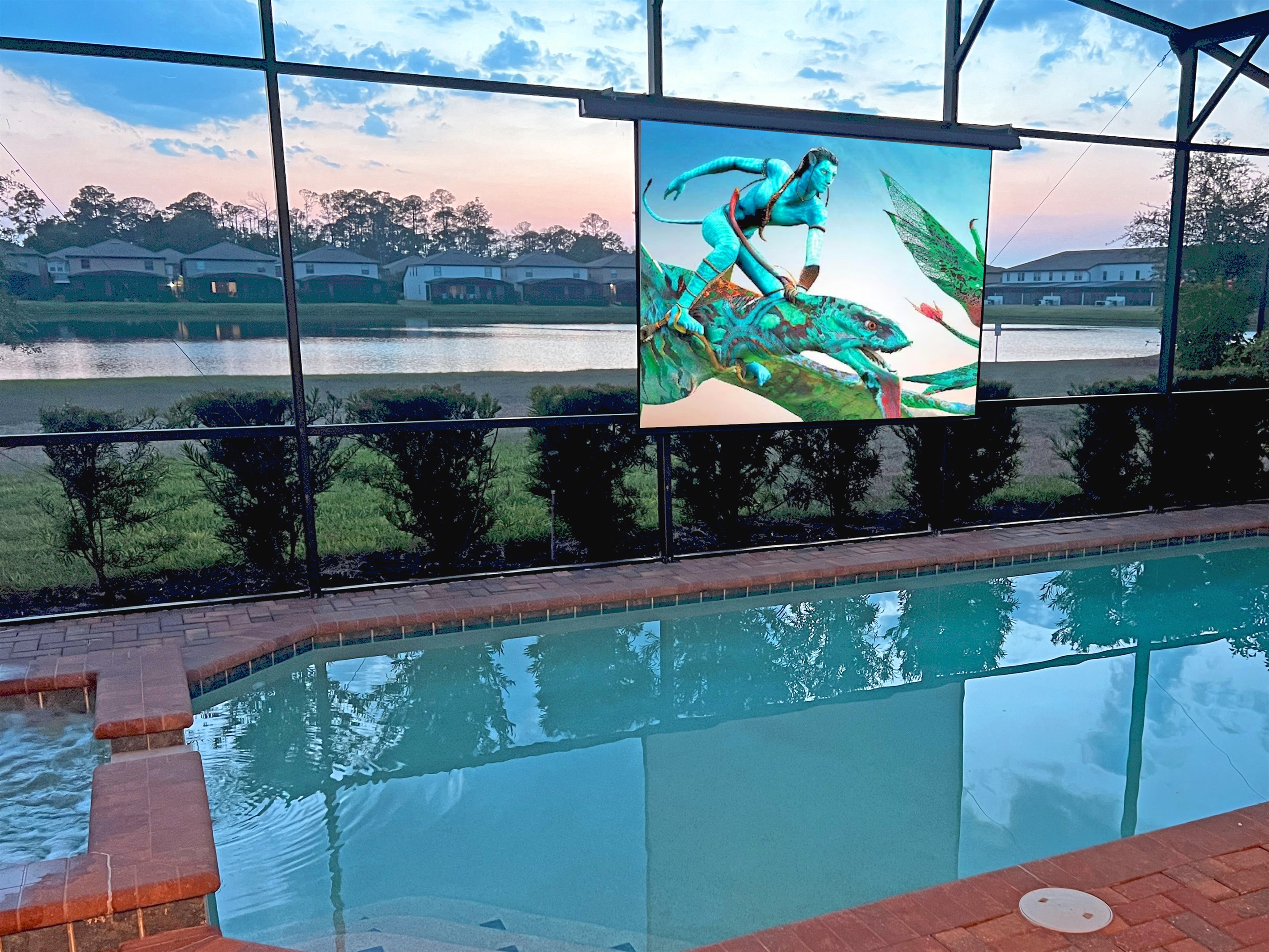 Watch Movies And TV On The Poolside Theater