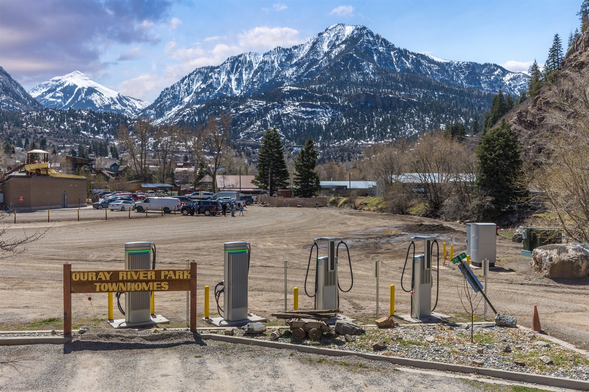 EV charging station in the parking lot