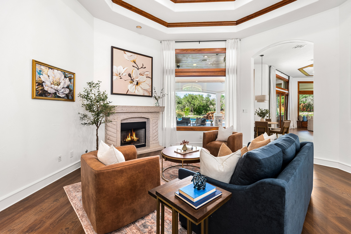 A comfortable lounge featuring a sofa bed for added flexibility.
