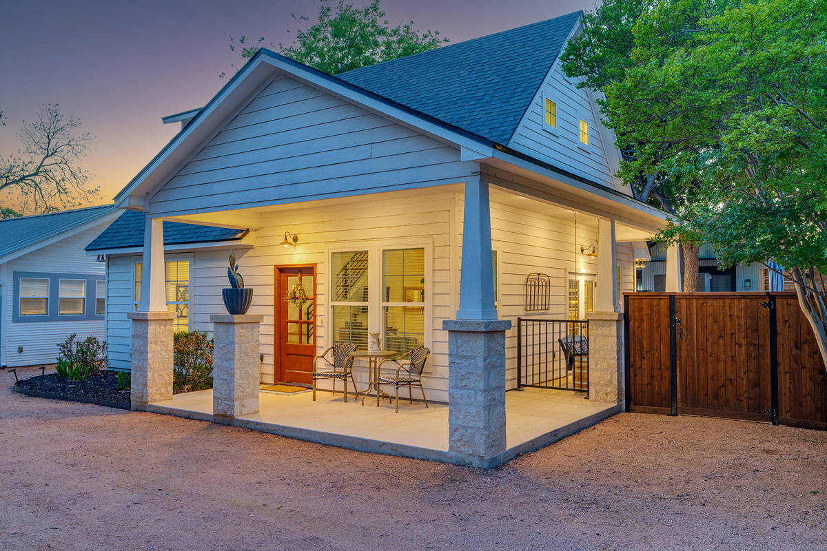 The Casita welcomes you with a spacious covered porch, peaceful evenings, and all the comforts of home