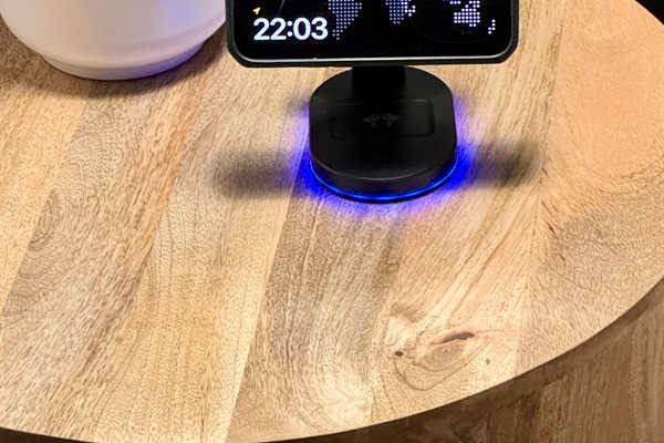 Each bedside has a wireless charging station for your phone, AirPods and watch (two per bedroom)