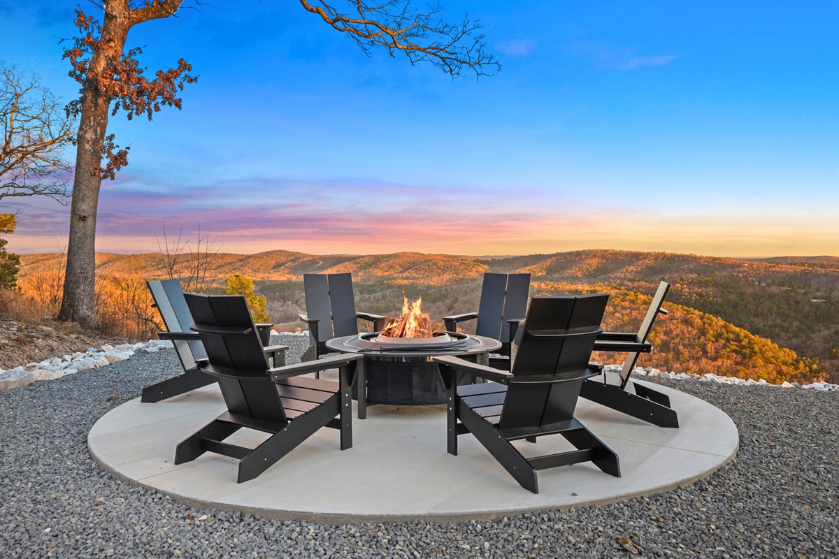 The firepit seating area is the perfect sunset hangout, with comfy chairs and an open view that makes every evening feel extra special.