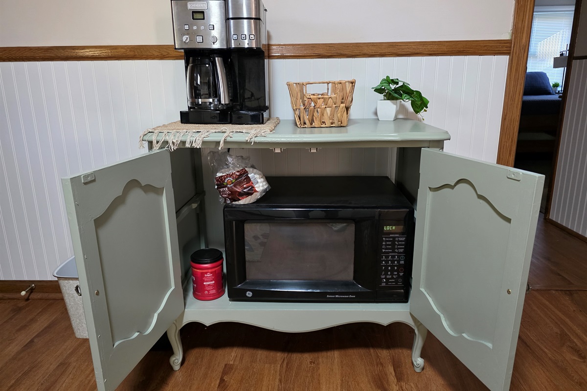 Microwave and Coffee pot