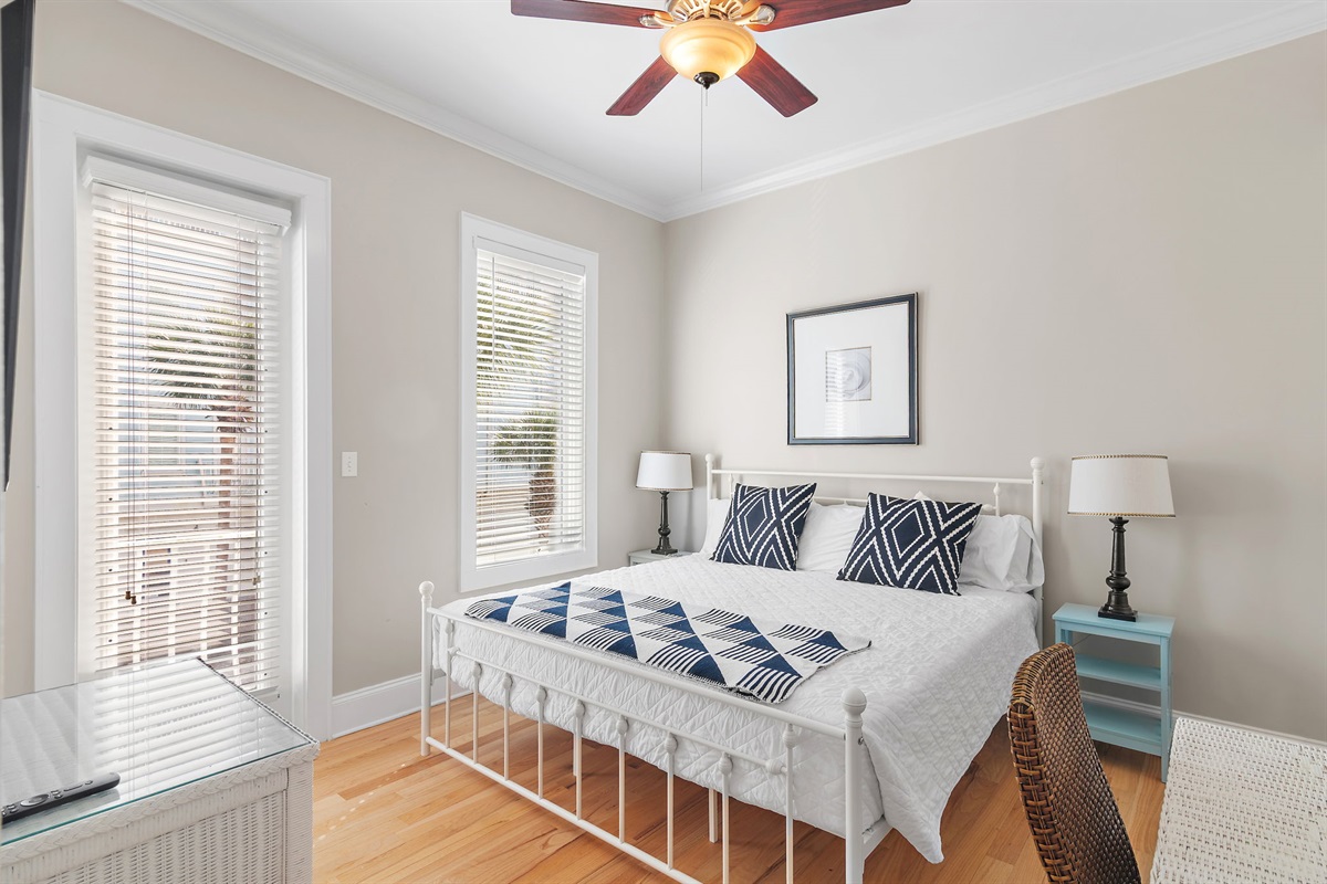 2nd Floor Bedroom with King Bed, Desk and big closet. Bathroom is adjacent.