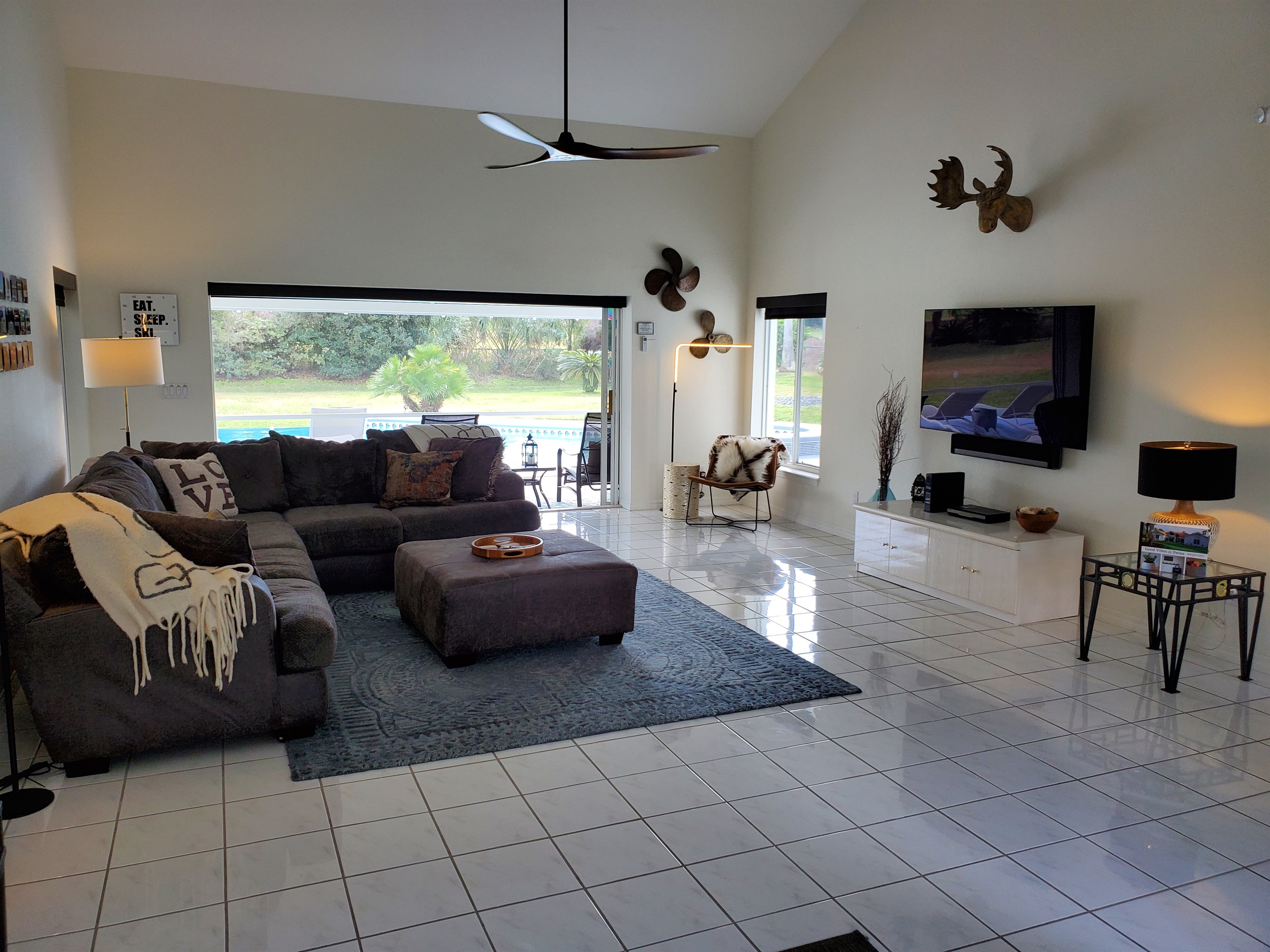 Living Room view and smart TV