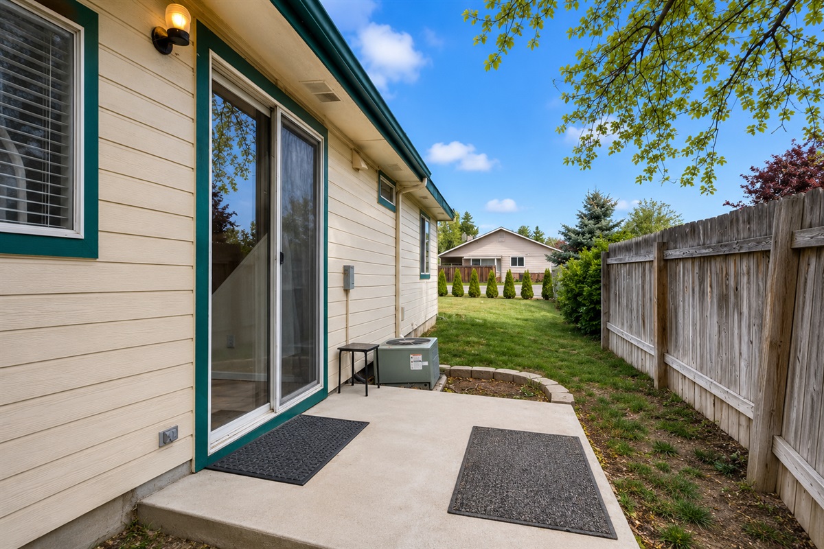 Apt. 2: Private fenced back yard right off the dining area.
