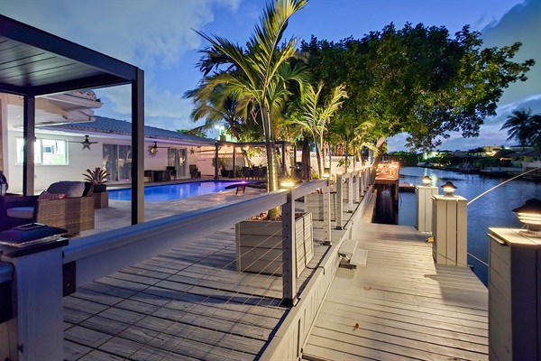 Private covered patio for outdoor entertaining
