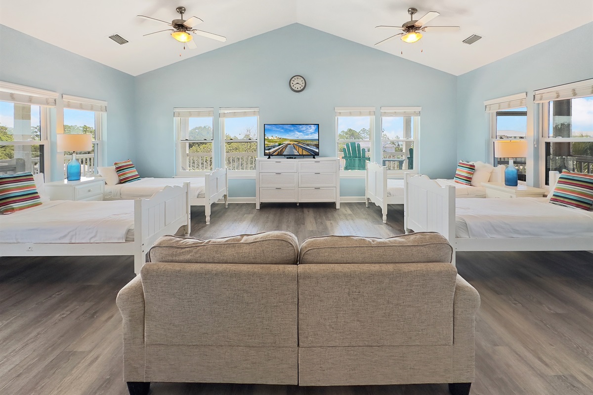 Kids Room - 4 twins, couch