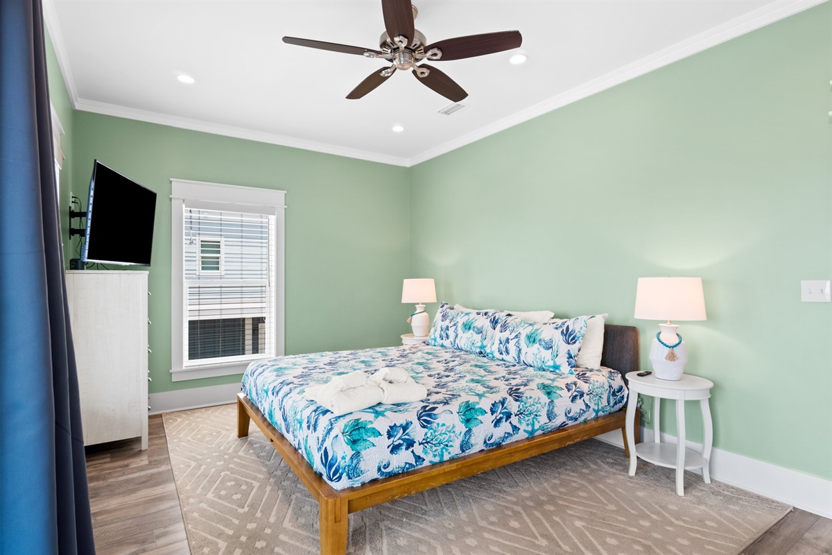 2nd Floor Master Bedroom w/en suite and private porch with gulf views.