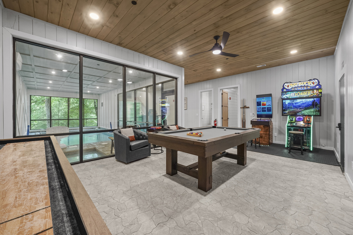 Game room - pool table and arcade