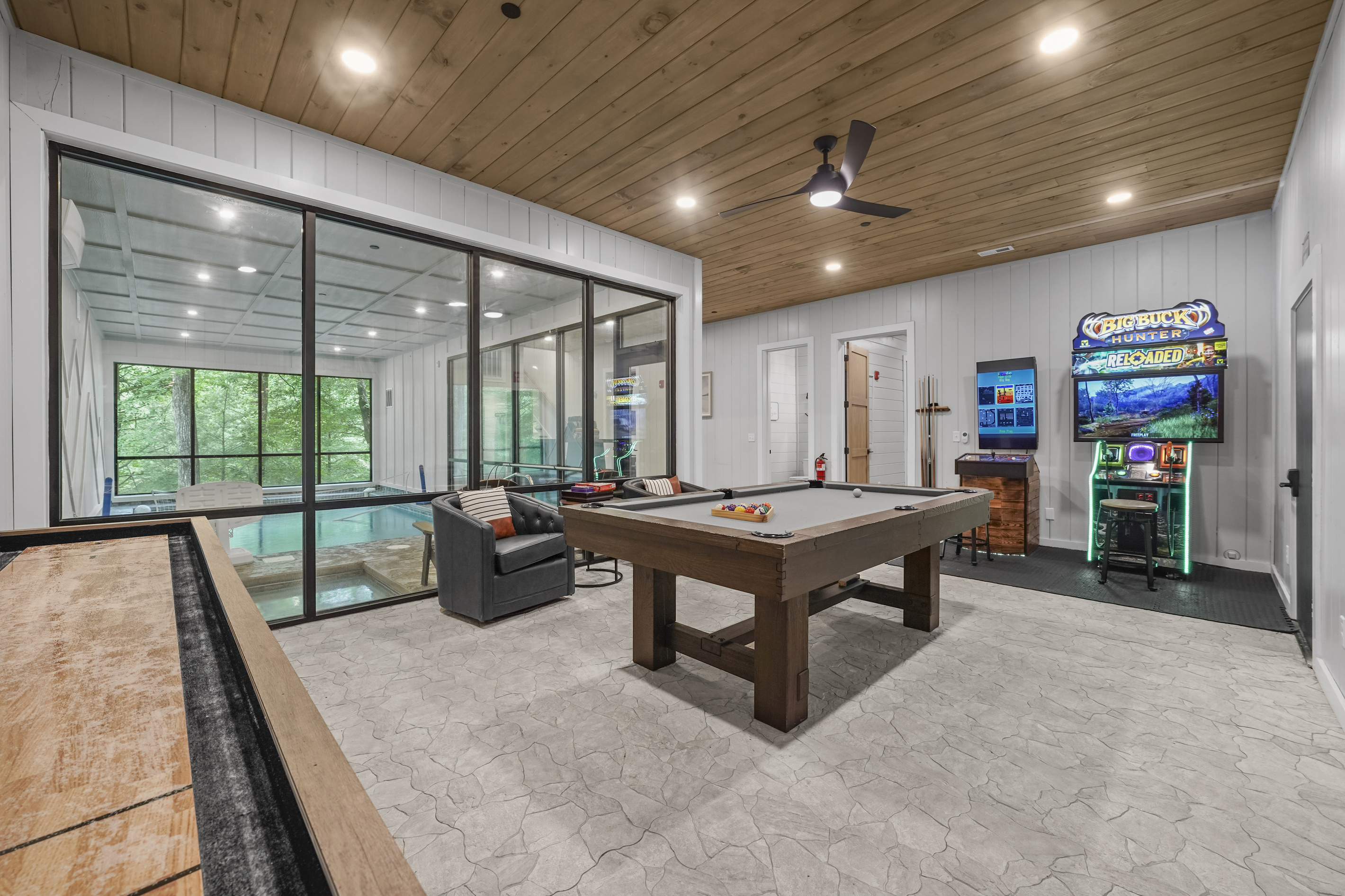 Game room - pool table and arcade