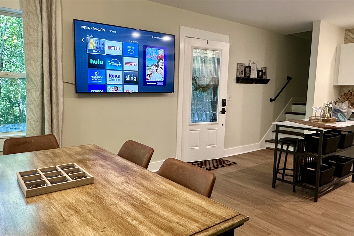 Roku Smart TV in the Dining Area