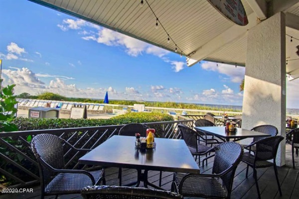 Patio seating at Oceans