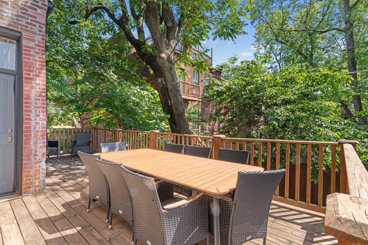 One of two outdoor decks, perfect for morning coffee or evening cocktails.