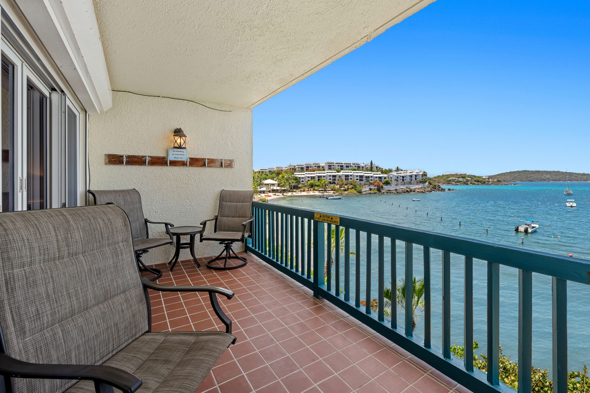 Comfortable outdoor seating invites you to relax and soak in the scenery.
