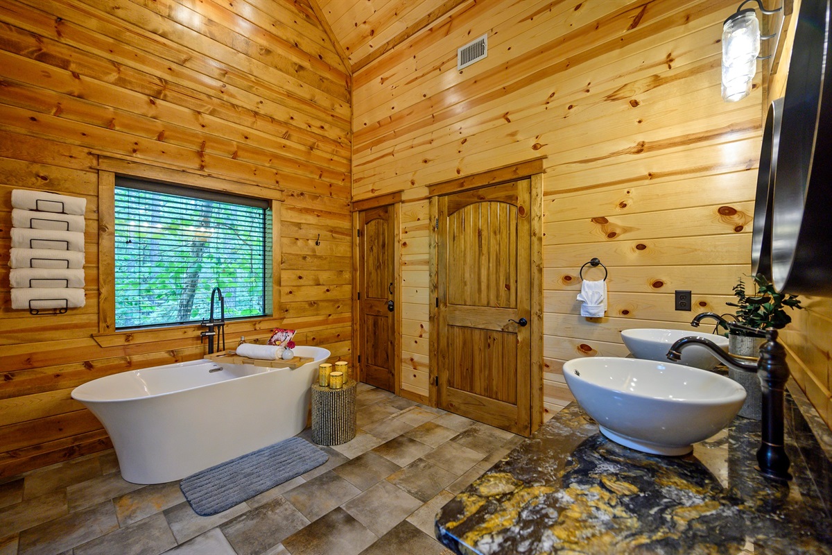 Soaker tub complete with soaker wand.