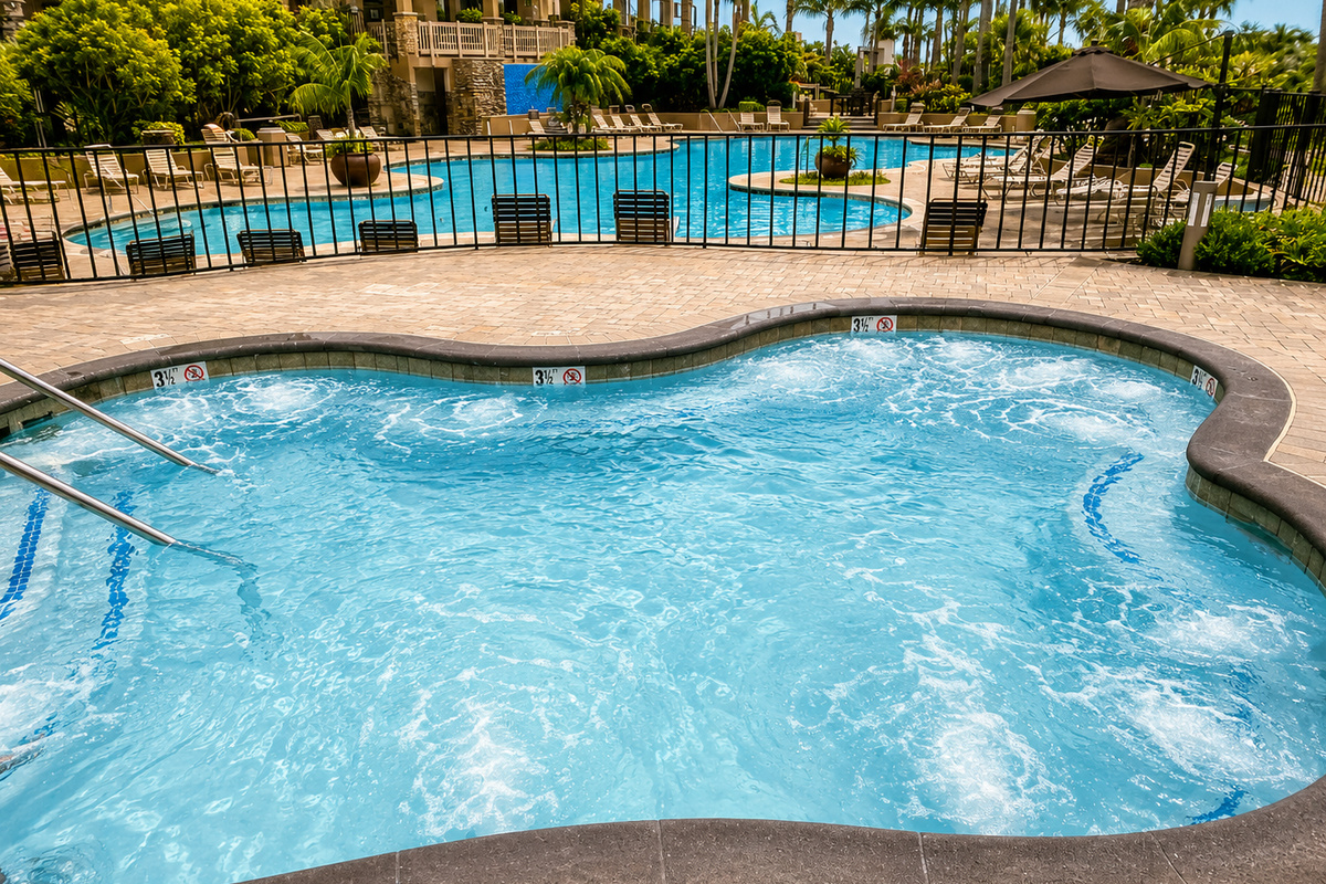 Second hot tub with room for up to 24 guests
